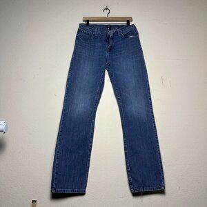 Nautica Denim Jean Pant Men 31x34 Blue Western Straight Fit Distressed Boot